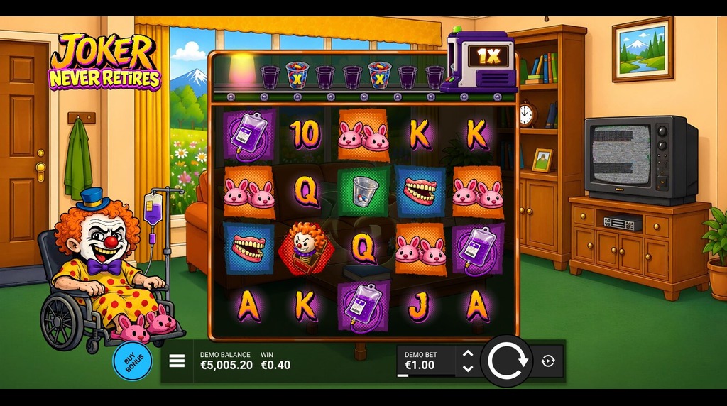 Screenshot from the New Joker Never Retires Game by Bullshark Games