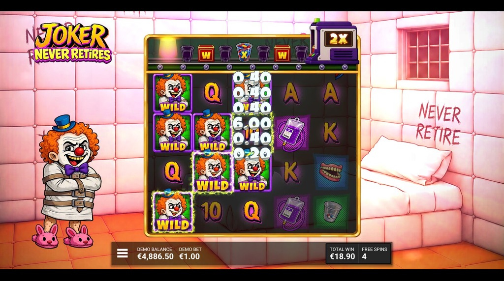 Screenshot from the Healthy Habits Free Spins Round of Joker Never Retires