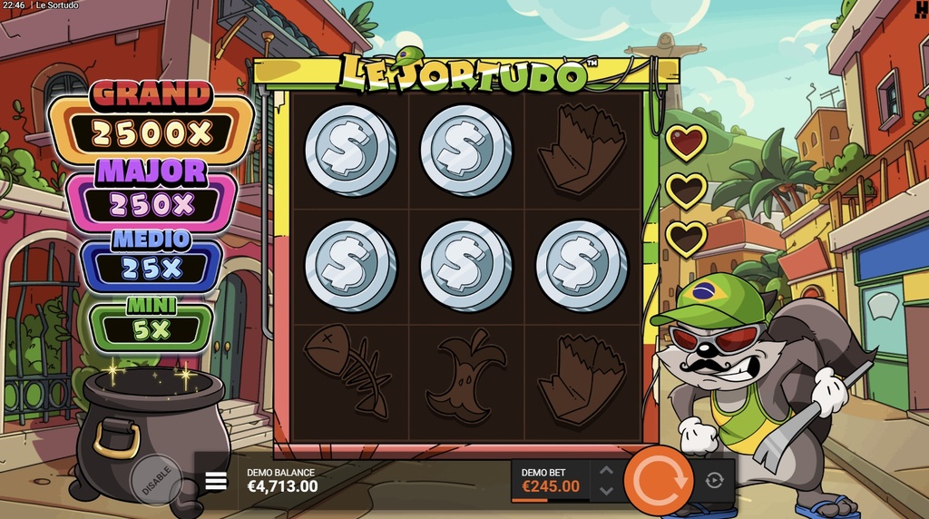 Screenshot fra den Nye Le Sortudo Slot af Hacksaw Gaming