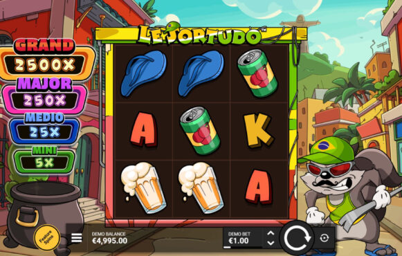 Screenshot van de nieuwe Le Sortudo slot van Hacksaw Gaming