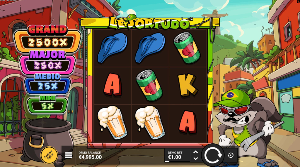 Screenshot van de nieuwe Le Sortudo slot van Hacksaw Gaming