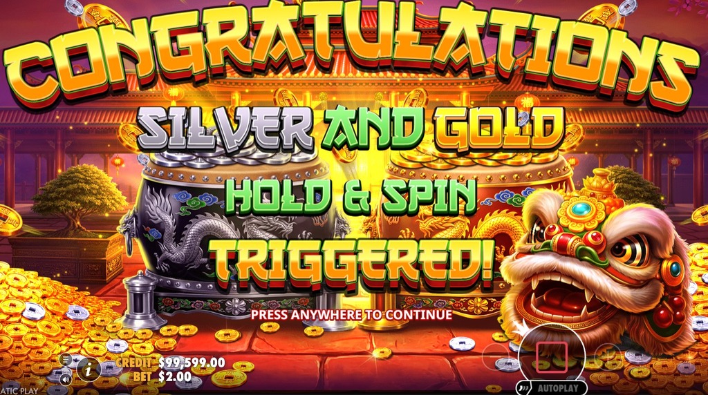 Screenshot della funzione bonus di Lucky Drums 88