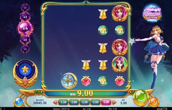 Screenshot from the New Midnight Princess Extreme Slot by Play'n GO