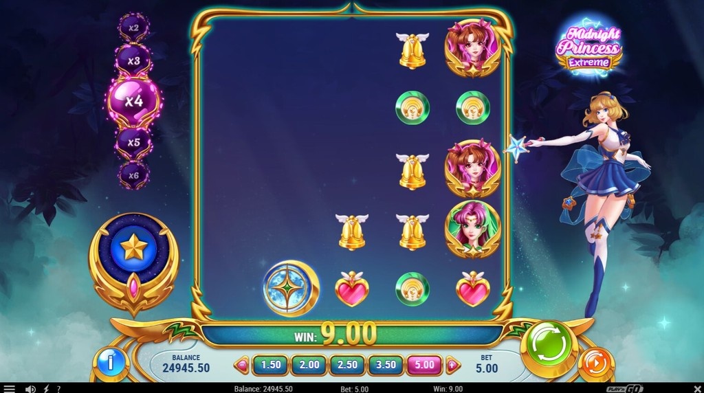 Screenshot from the New Midnight Princess Extreme Slot by Play'n GO