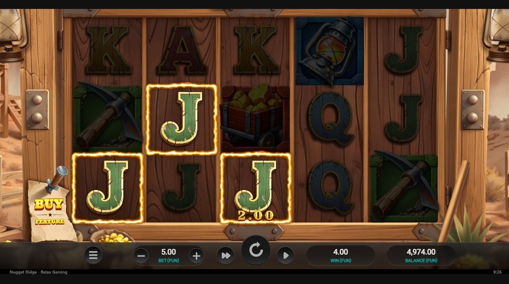 Screenshot from the New Nugget Ridge Slot by Relax Gaming