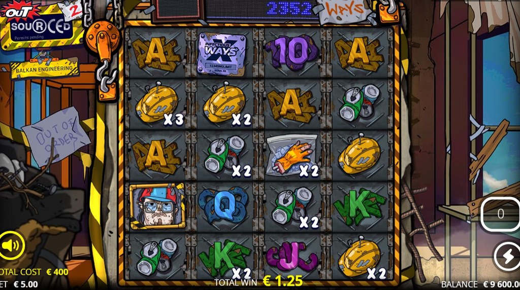 Screenshot from the New Outsourced 2 Slot by Nolimit City