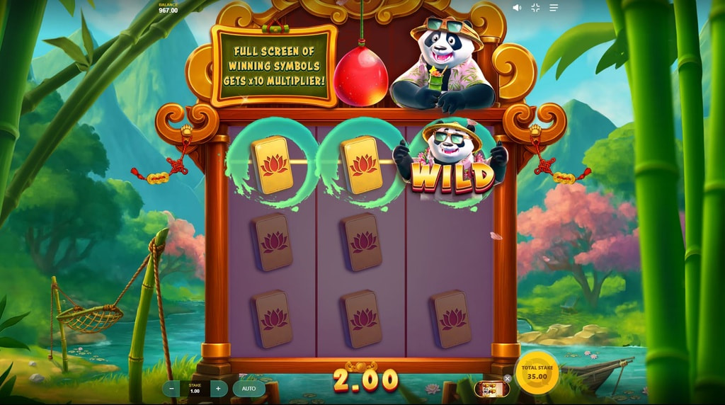 Screenshot van de slot Panda goes Boom