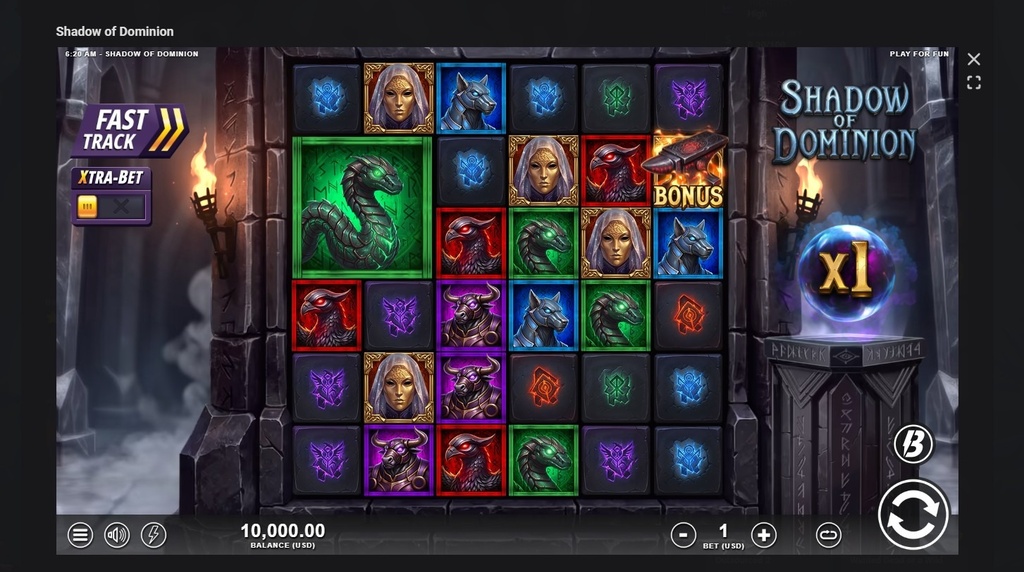 Screenshot cu noul slot Shadow of Dominion dezvoltat de Slotmill