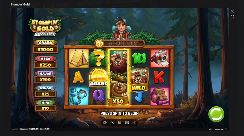 Screenshot cu noul slot Stompin’ Gold dezvoltat de Play’n GO