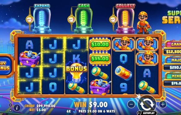 Screenshot from the New Super Serge Slot by Pragmatic Play