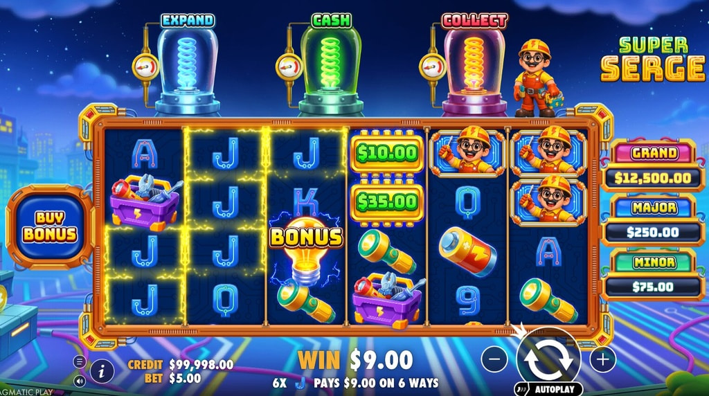 Screenshot from the New Super Serge Slot by Pragmatic Play