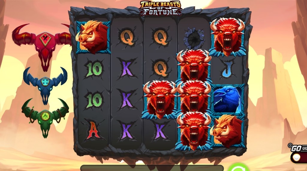 Screenshot from the Triple Beasts of Fortune slot by Play'n GO