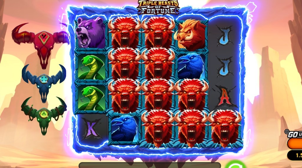 Screenshot from the Go Ultra Bonus Buy of Triple Beasts of Fortune