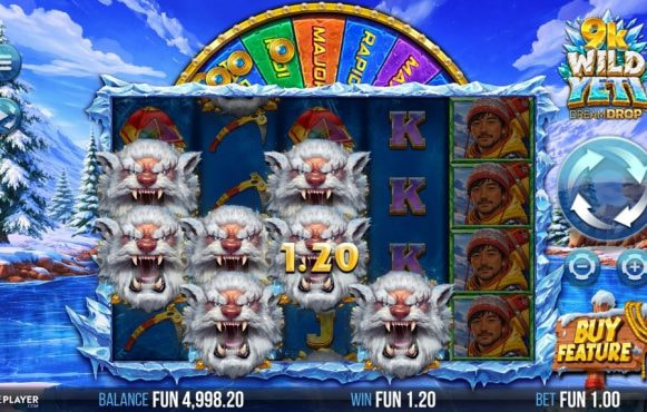 Screenshot from the New 9K Wild Yeti Dream Drop Game by 4ThePlayer