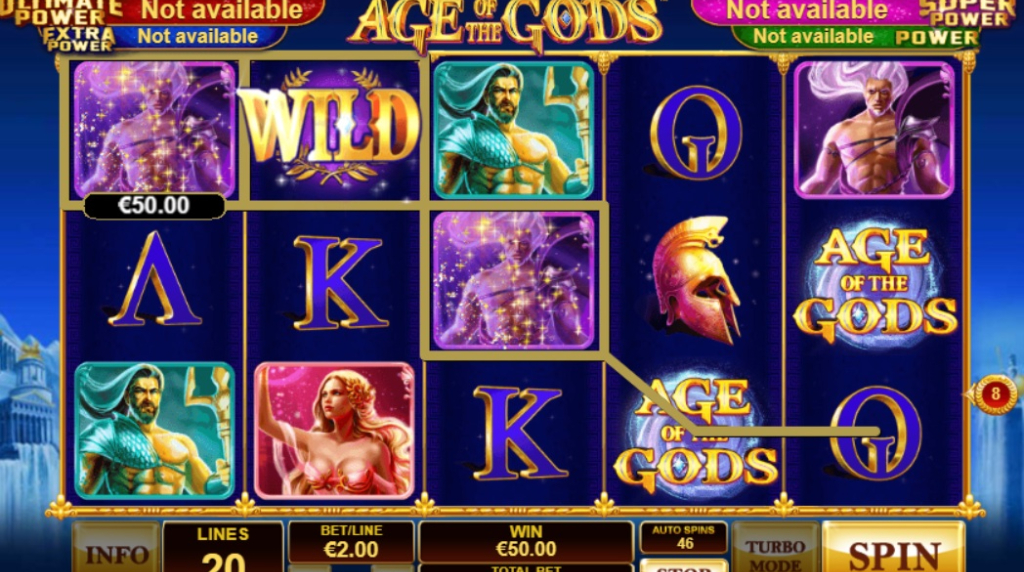Screenshot fra Age of the Gods slot af Playtech