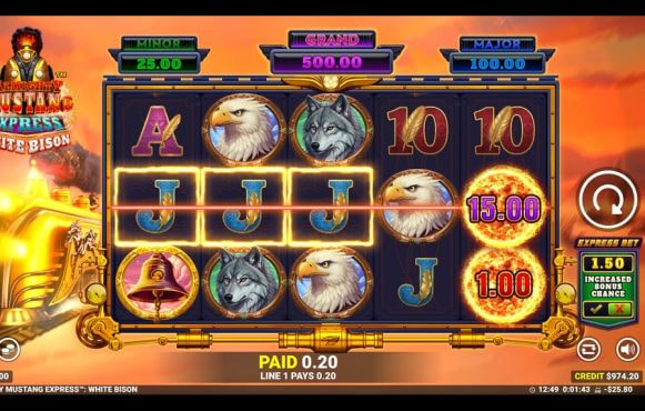 Screenshot from the New Almighty Mustang Express 2 Game by Blueprint Gaming