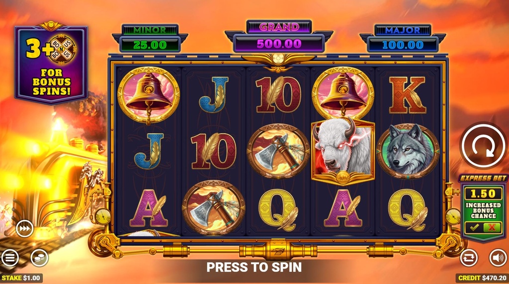 Screenshot van de nieuwe Almighty Mustang Express 2 slot van Blueprint Gaming