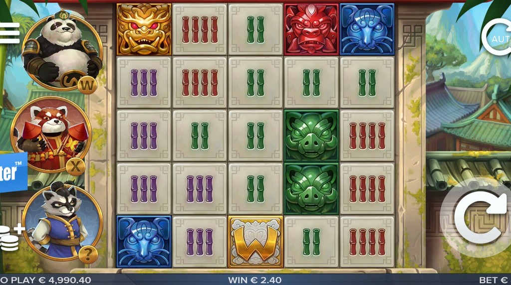 Screenshot from the free spins bonus of Bamboo Pandits