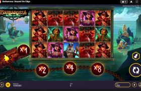 Screenshot cu noul slot Barbarosa: Beyond the Edge dezvoltat de Peter & Sons