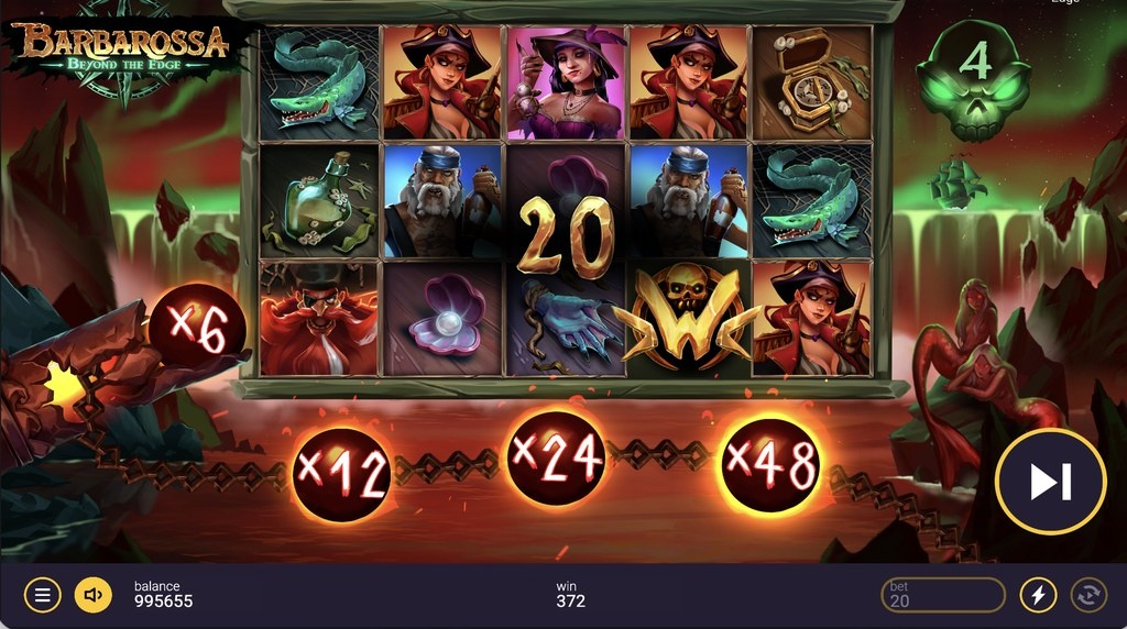 Screenshot from the Free Spins of Barbarossa Beyond the Edge