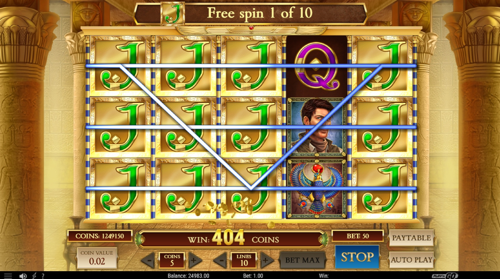 Screenshot fra Book of Dead slot af Play’n GO