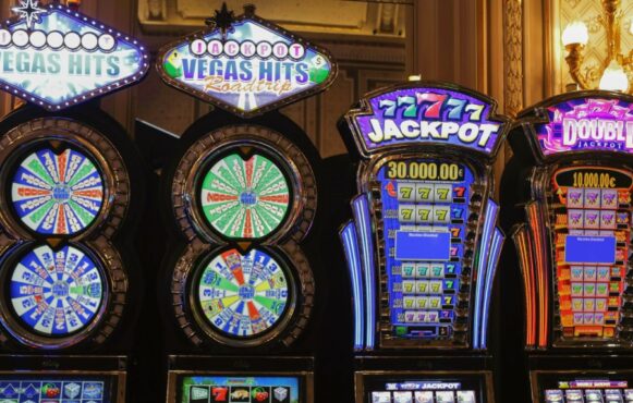 An Assortment of Slot Machines in a Casino