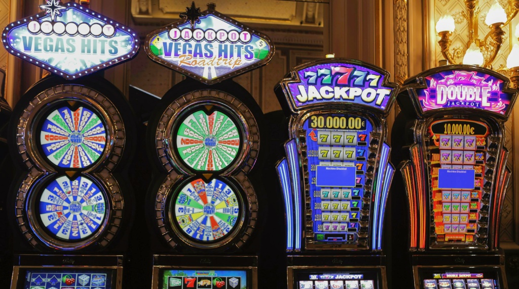 An Assortment of Slot Machines in a Casino