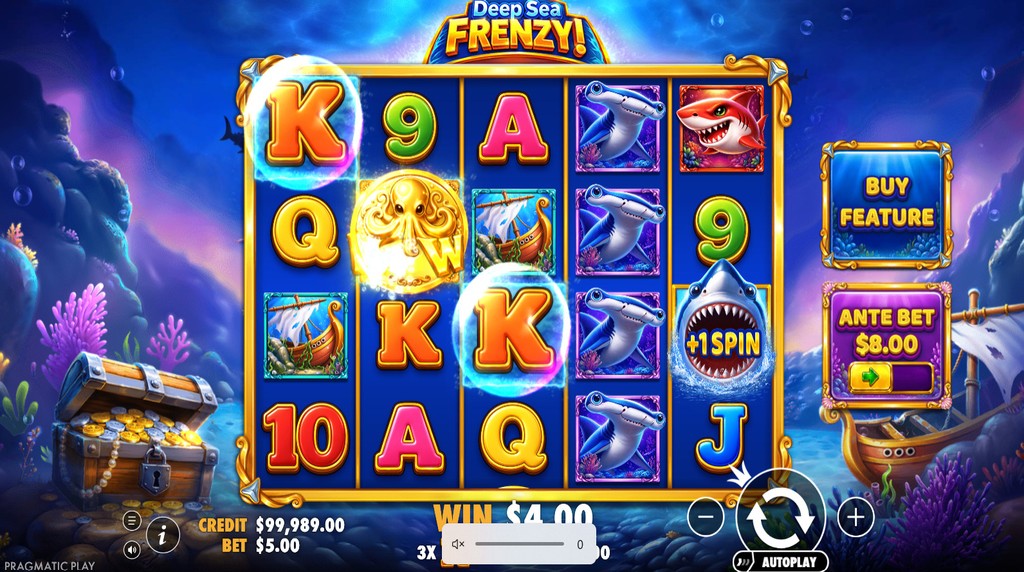 Screenshot from the New Deep Sea Frenzy Slot by Pragmatic Play