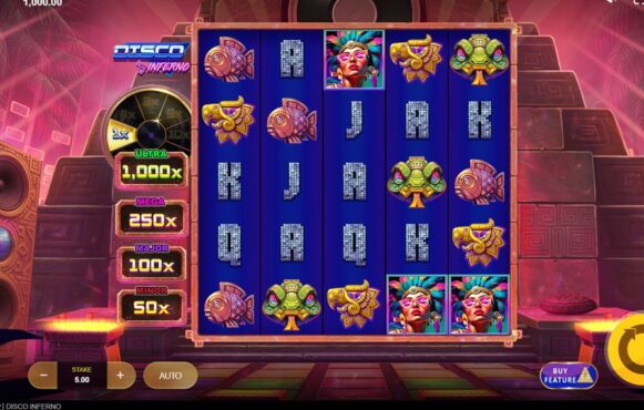 Screenshot from the New Disco Inferno Slot by Red Tiger