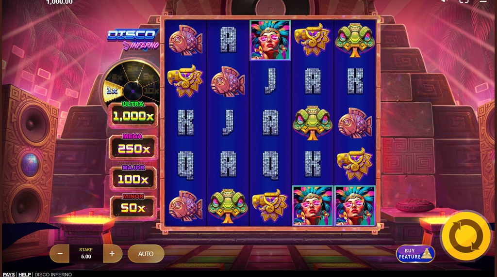 Screenshot from the New Disco Inferno Slot by Red Tiger