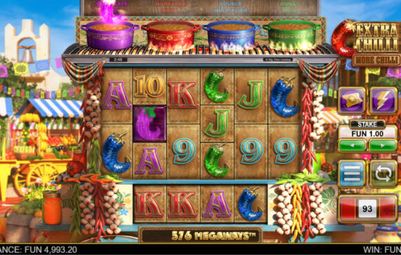 Screenshot fra den Nye Extra Chilli More Chilli Slot af Big Time Gaming