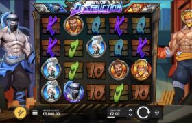 Screenshot from the New Fist of Destruction Megamultiplier slot by Hacksaw Gaming