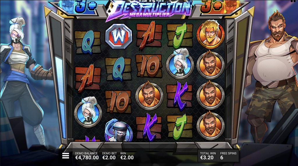Screenshot from the Free Spins of Fist of Destruction Megamultiplier