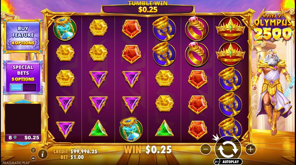 Screenshot from the New Gates of Olympus 2500 Game by Pragmatic Play