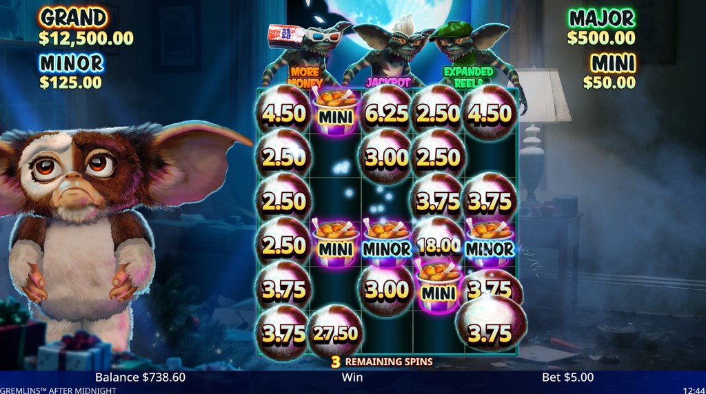 Screenshot from the hold and spin feature of Gremlins After Midnight
