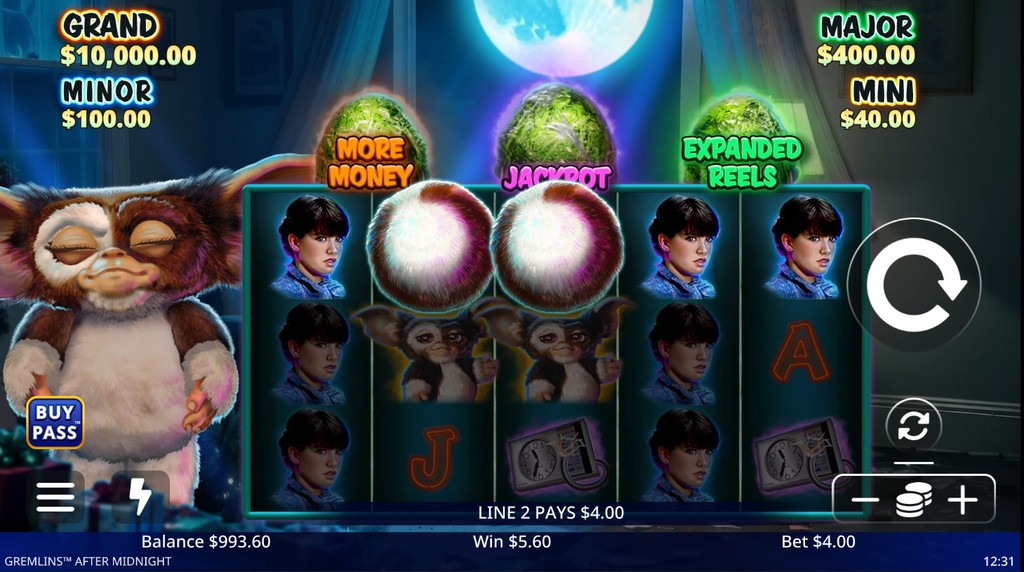Screenshot from the New Gremlins After Midnight Slot by Light & Wonder