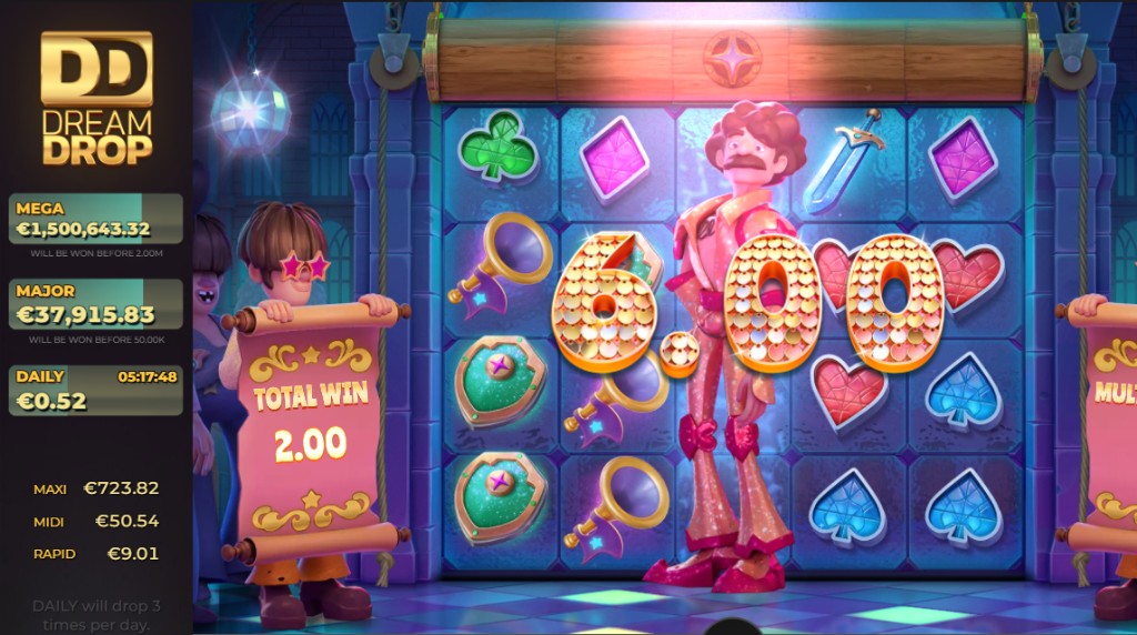 Groovy Knights Dream Drop slot by Relax Gaming with dancing medieval knights
