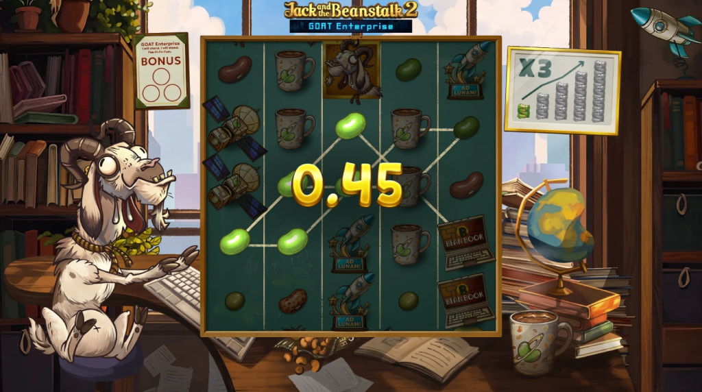 Screenshot fra den Nye Jack and the Beantstalk 2 Slot af NetEnt