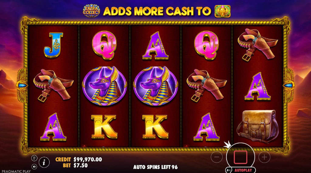 Screenshot fra John Hunter and the Tomb of the Scarab Queen slot af Pragmatic Play