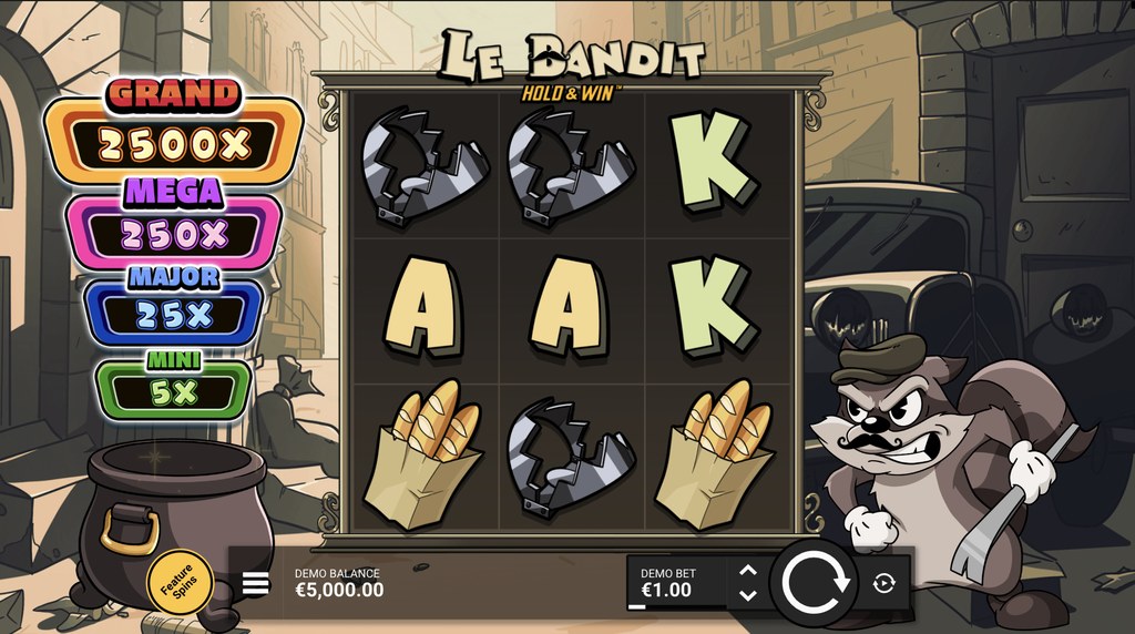 Screenshot from the New Le Bandit Hold & Win Slot by Hacksaw Gaming