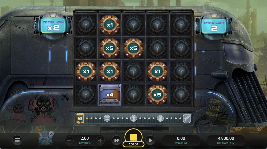 Screenshot from the free spins of Money Train 5