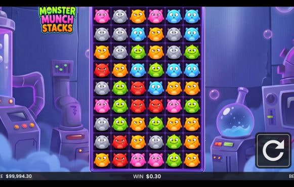 Screenshot from the New Monster Munch Stacks Game by Backseat Gaming