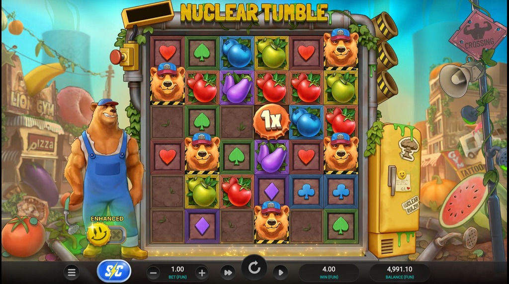 Screenshot from the New Nuclear Tumble Game by Relax Gaming