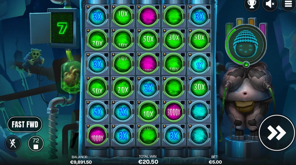 Screenshot from the free spins bonus of Nuukd