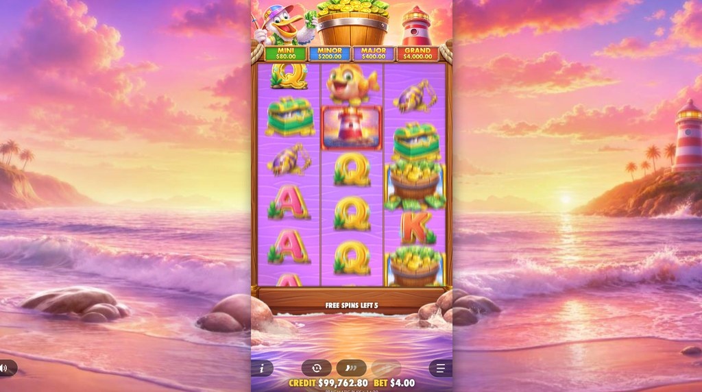 Screenshot from the free spins bonus of Pelican Payday