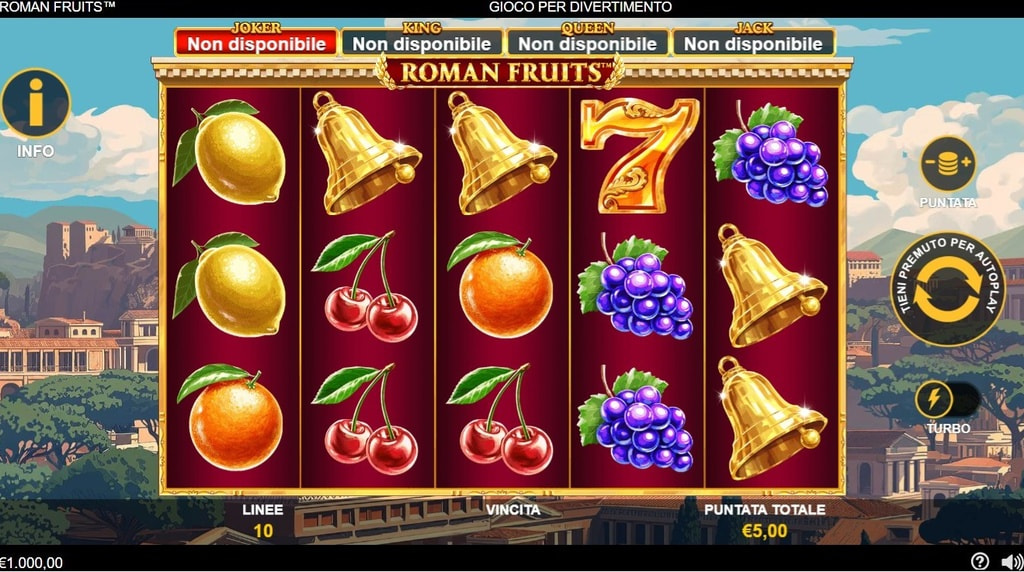 Roman Fruits di Playtech