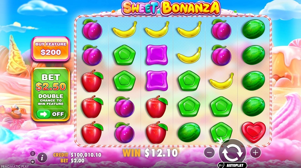 Screenshot van de slot Sweet Bonanza van Pragmatic Play