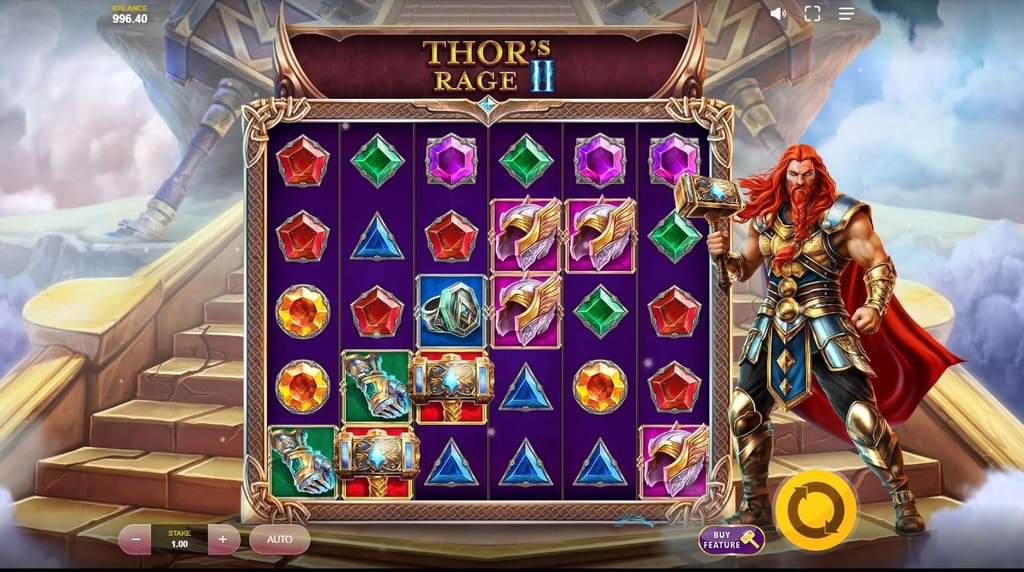 Screenshot van de nieuwe Thor's Rage 2 slot van Red Tiger Gaming