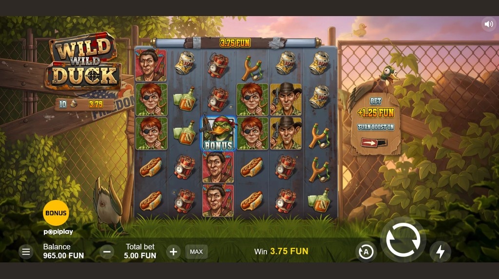 Screenshot from the New Wild Wild Duck Slot by Popiplay