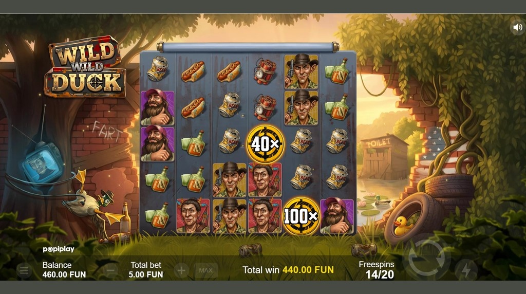 Screenshot from the Free Spins Game of Wild Wild Duck